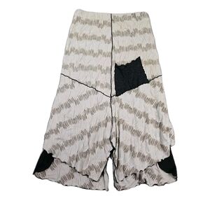 Noblu Maxi Skirt Lagenlook Cream Black Layering Asymmetric Boho Artsy Stretch